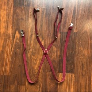 Suspenders burgundy red